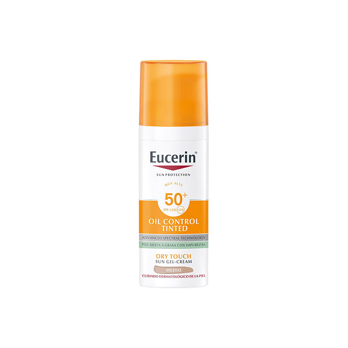 Eucerin Oil Control Tinted Sun Gel Crema Spf50+ con Color Tono Medio 50ml