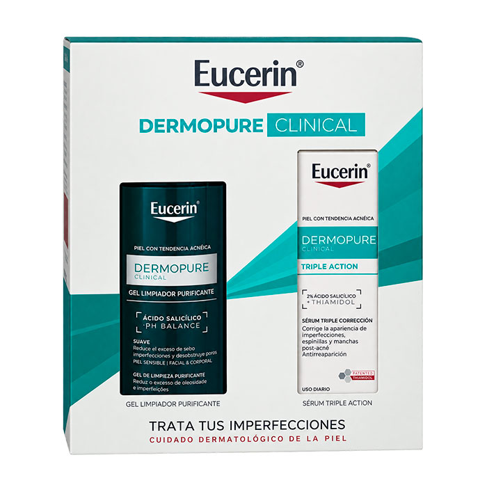 Eucerin Pack Dermopure Clinical Sérum Triple Action 40ml + Gel Limpiador Purificante 200ml