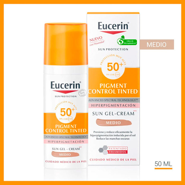 Eucerin Pigment Control Sun Gel Crema Spf50+ con Color Tono Medio 50ml