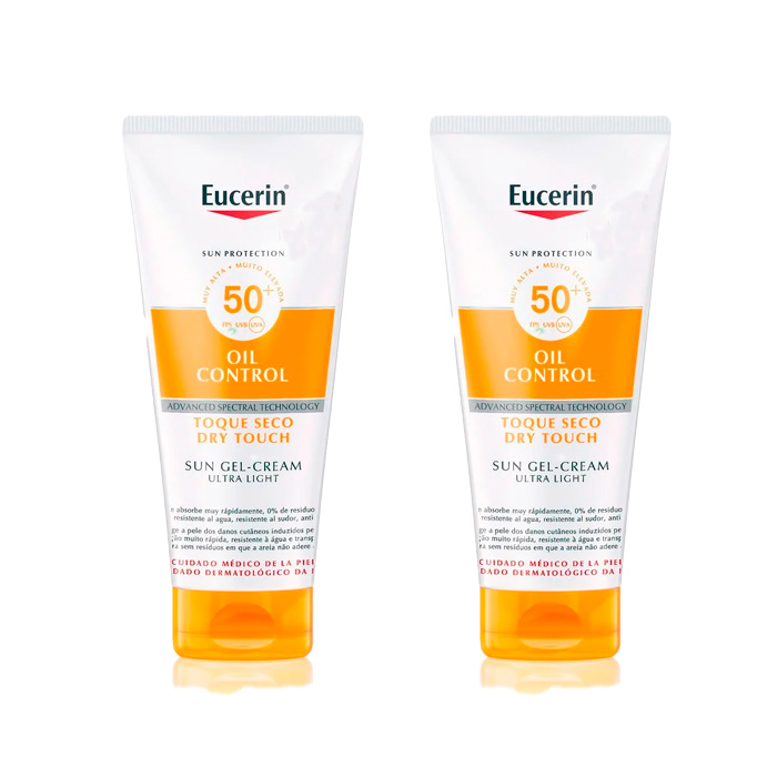 Eucerin Sensitive Protect Toque Seco Gel-cream Ultra Light Spf50+ Duplo 200ml + 200ml