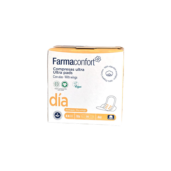 Farmaconfort Compresas Ultra Día con Alas 100% Algodón 10 Unidades