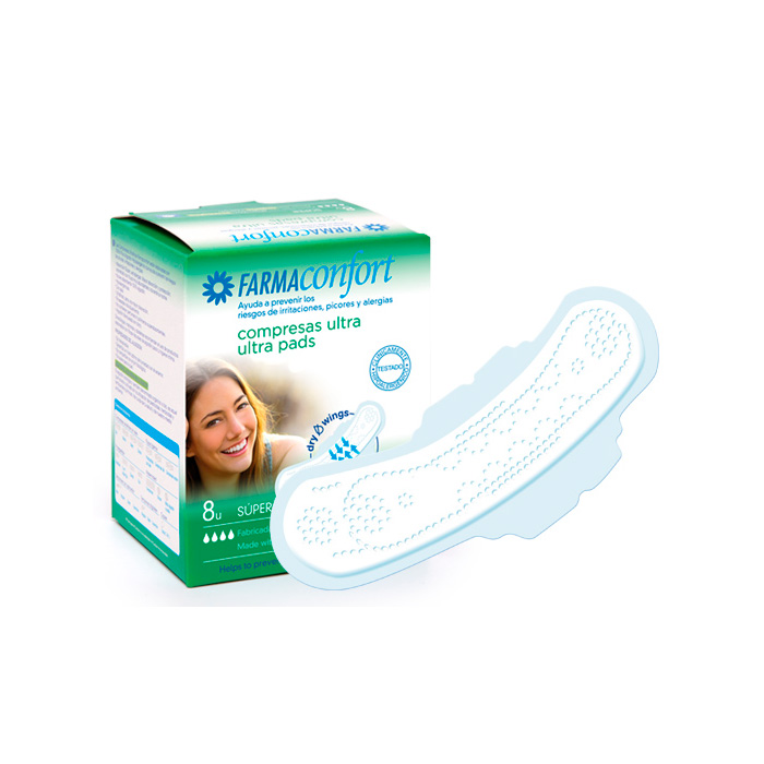 Farmaconfort Compresas Ultra Finas Super 100% Algodón 8 Uds