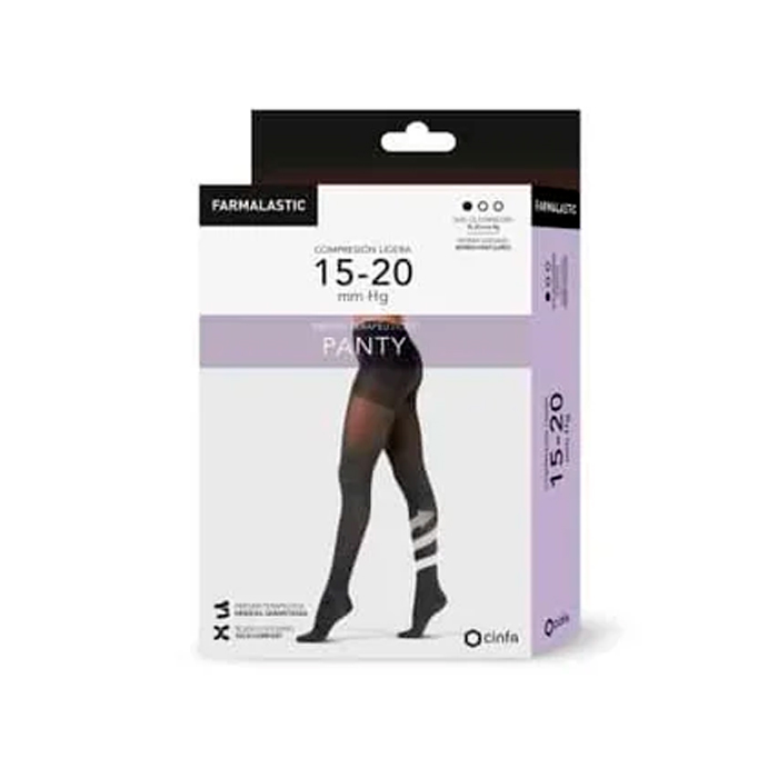 Farmalastic Medias Terapéuticas Panty Compresión Ligera Negro Talla l 15-20mm Hg