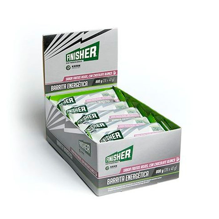 Finisher Barritas Energéticas Frutos Rojos con Chocolate Blanco 20 Unidades