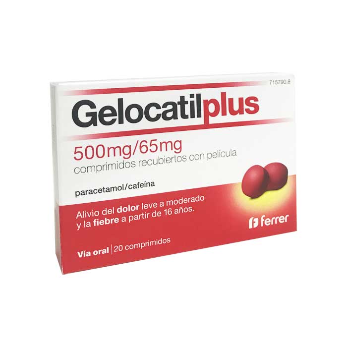 Gelocatil Plus 500mg/65mg 20 Comprimidos Recubiertos con Pelicula