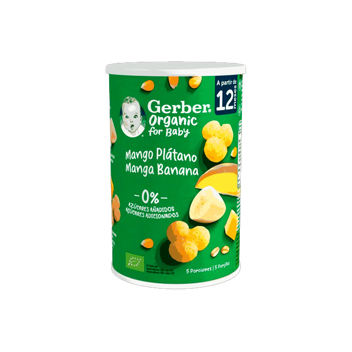 Gerber Puffs Snack Ecológico Mango Plátano 35g