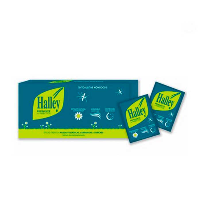 Halley Repelente de Insectos Toallitas 10 Unidades