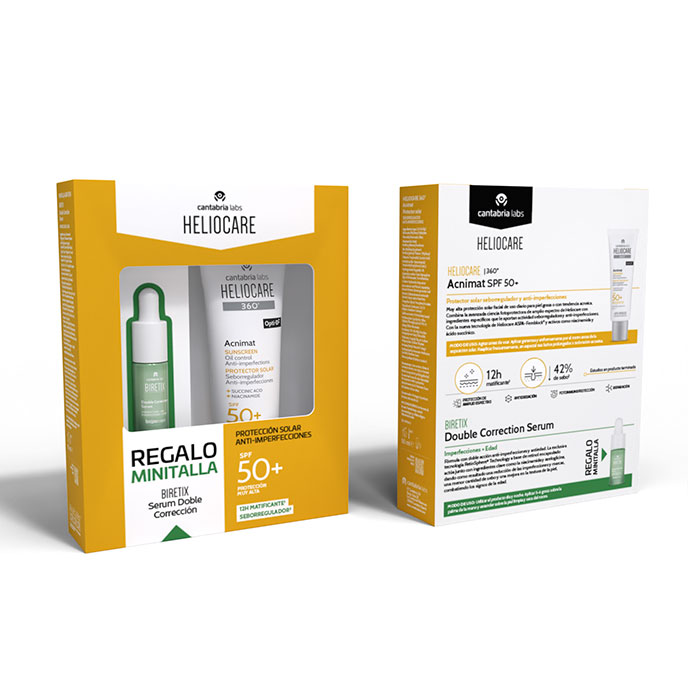 Heliocare 360º Acnimat Spf50+ 50ml + Biretix Double Correction Serum 10ml