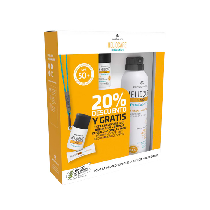 Heliocare 360º Pediatrics Stick Spf50+ 25g + Transparent Spray Spf50+ 200ml