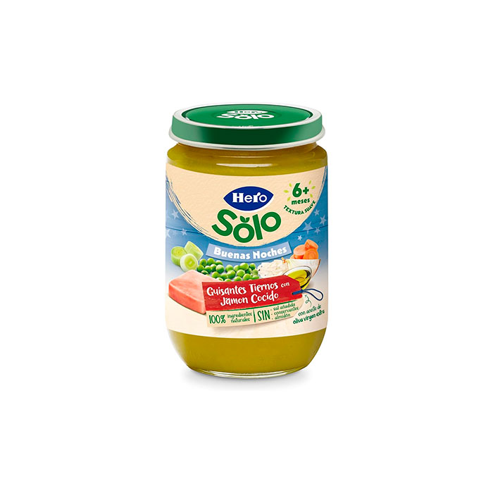 Hero Baby Tarrito Guisantes Tiernos con Jamón Cocido 190g