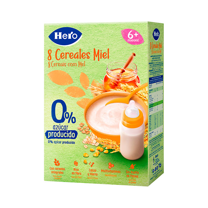 Hero Papilla 8 Cereales con Miel 340g