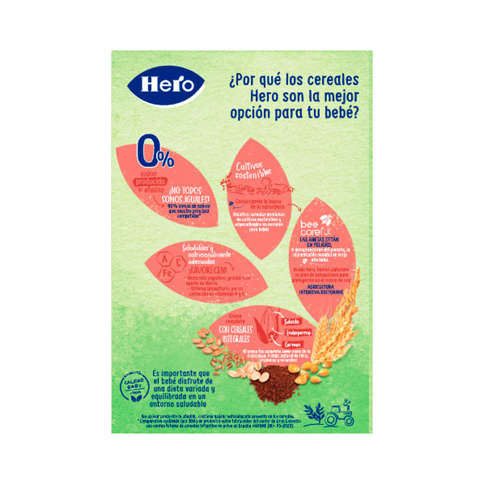 Hero Baby Papilla 8 Cereales con Cacao 340g