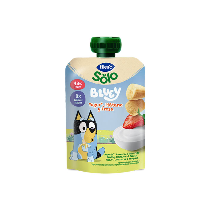 Hero Solo Bluey Bolsita Yogur, Plátano y Fresa 100g