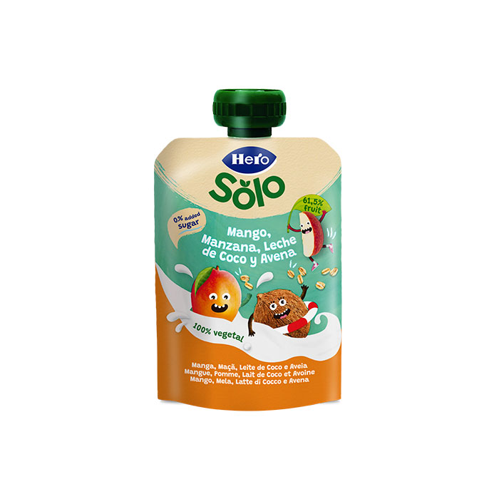 Hero Solo Bolsita Mango, Manzana, Leche de Coco y Avena 100g