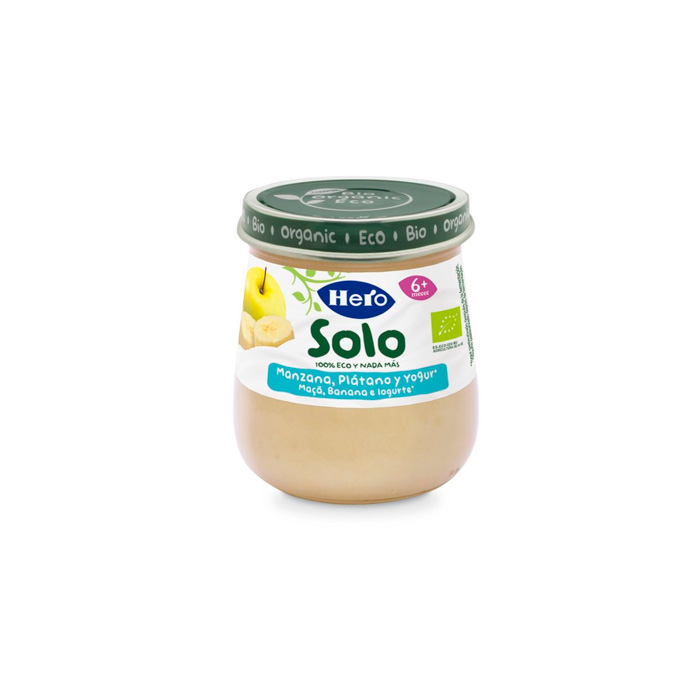 Hero Solo Tarrito Eco Manzana, Plátano y Yogur 120g