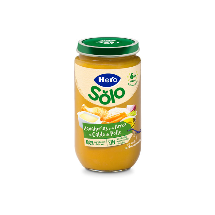 Hero Solo Tarrito Zanahorias con Arroz en Caldo de Pollo 235g