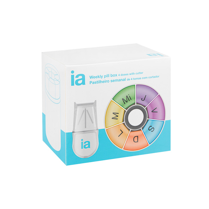 Interapothek Pastillero Semanal 4 Tomas con Cortador