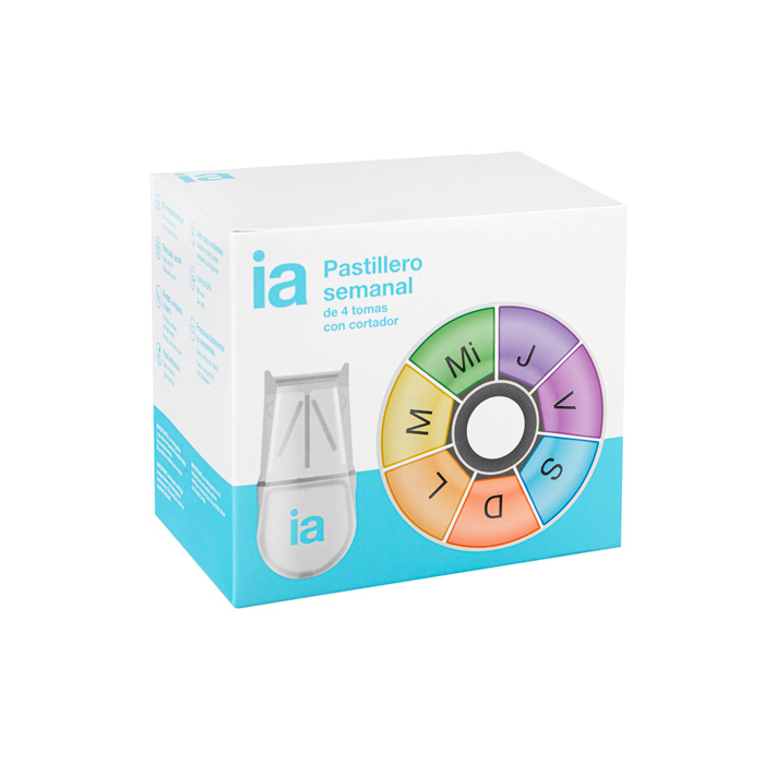 Interapothek Pastillero Semanal 4 Tomas con Cortador