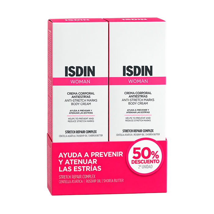 Isdin Woman Crema Corporal Antiestrías Duplo 250ml + 250ml