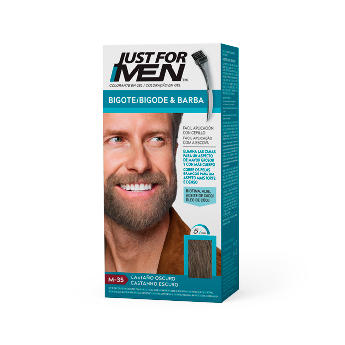 Just For Men Colorante en Gel Bigote y Barba M-35 Castaño Oscuro