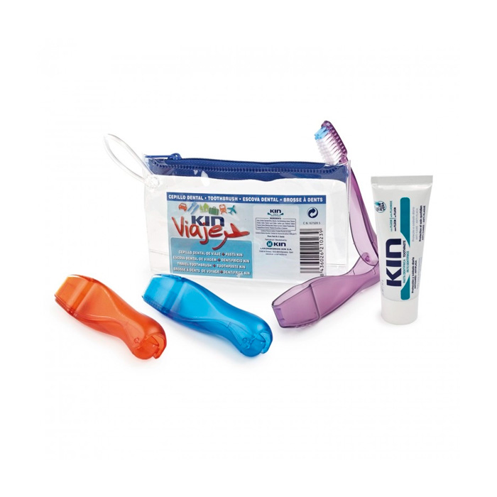 Kin Viaje Pasta Dentífrica Aloe Vera 25ml + Cepillo Dental + Neceser