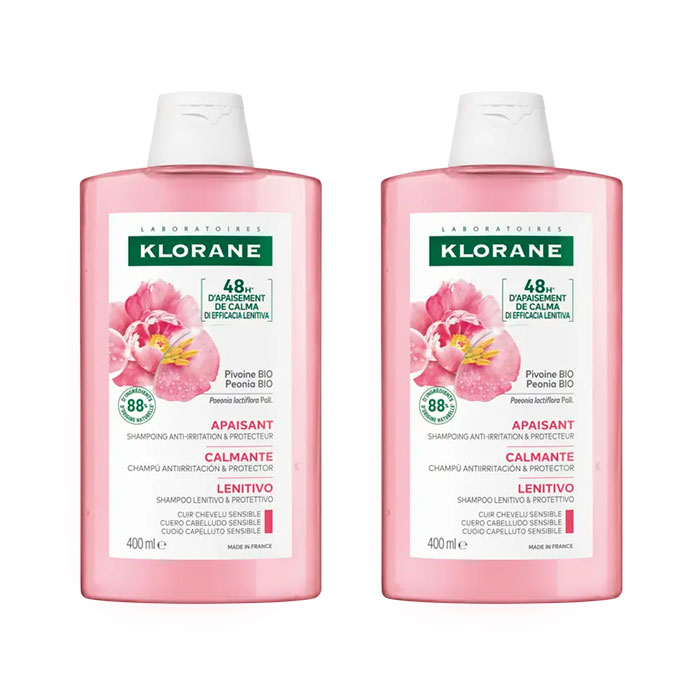 Klorane Calmante Champú Peonia Duplo 400ml+400ml