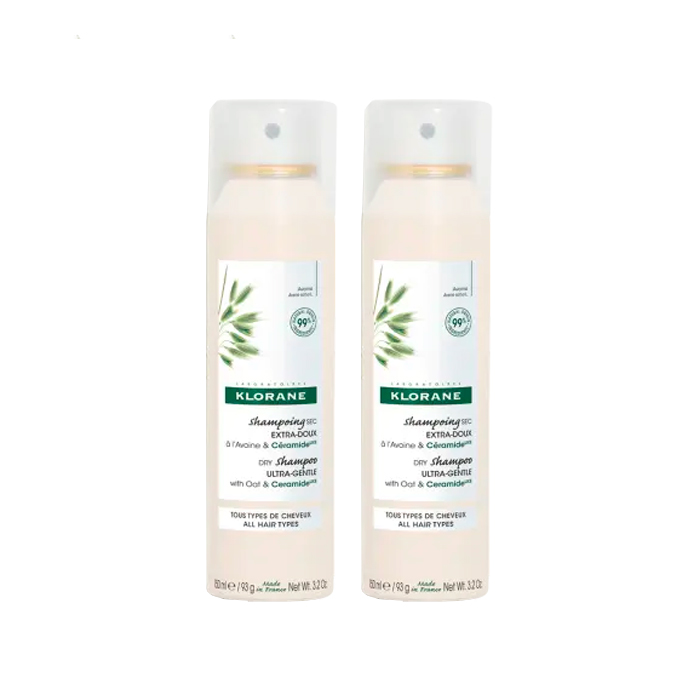 Klorane Champú Seco con Avena y Ceramide Like Duplo 150ml + 150ml