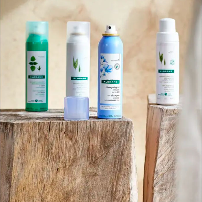 Klorane Champú Seco Purificante con Color Ortiga y Vitamina E Cabellos Grasos Morenos 150ml