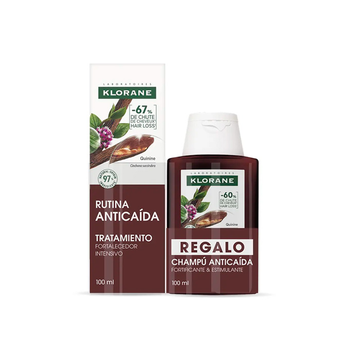 Klorane Sérum Anticaída Quinina y Edelweiss Bio 100ml + Champú Quinina con Vitaminas B 100ml