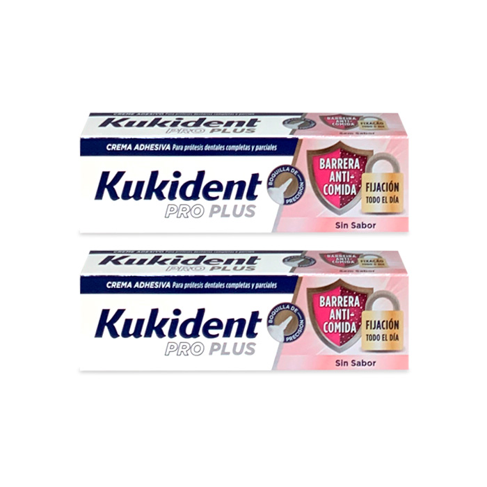 Kukident Pro Plus Barrera Anti-comida Duplo 40g + 40g