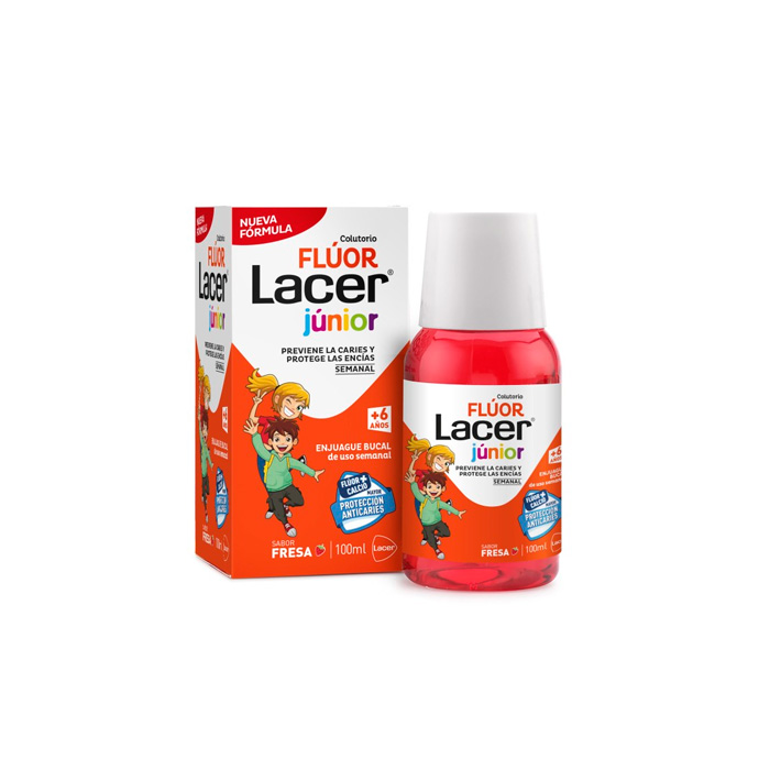 Lacer Junior Colutorio Flúor Fresa 100ml