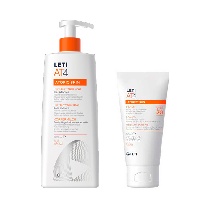 Leti At4 Leche Corporal 500ml + Crema Facial Spf20 50ml