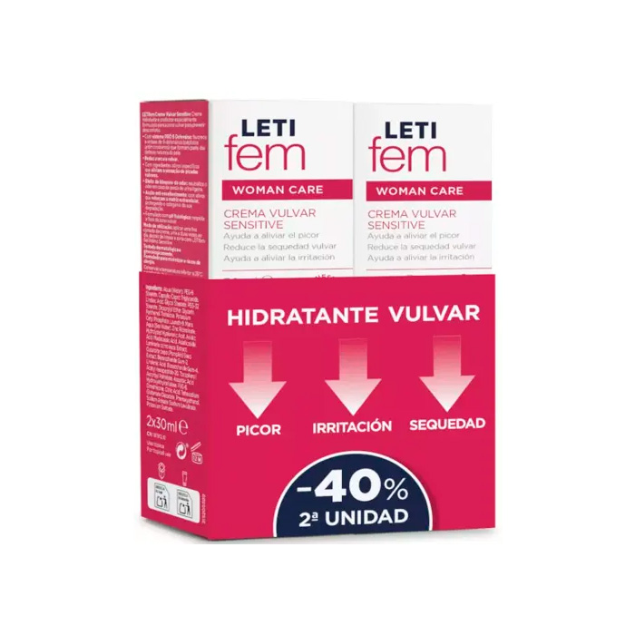 Letifem Crema Vulvar Sensitive Duplo 30ml + 30ml