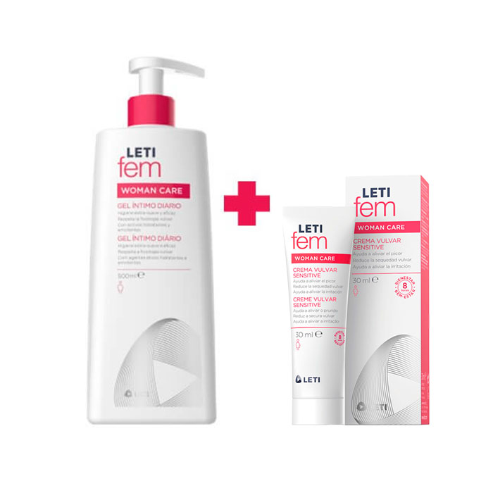 Letifem Woman Pack Gel Íntimo 500ml + Crema Vulvar Sensitive 30ml