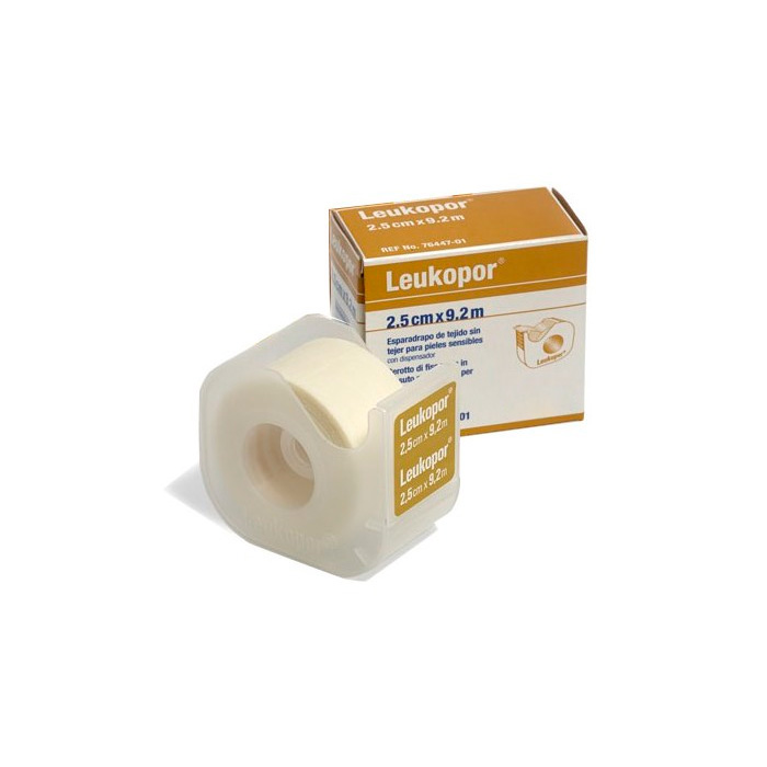 Leukopor Esparadrapo 2.5cm X 9.2m con Dispensador