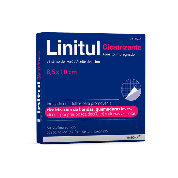 Linitul Cicatrizante Apósito Impregnado 8,5x10 Cm 20 Apósitos