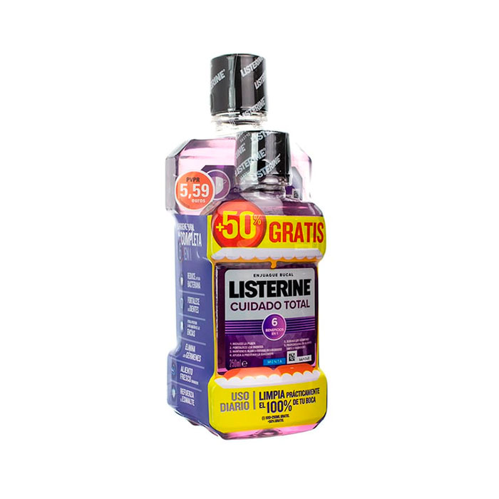 Listerine Cuidado Total Menta 500ml + 250ml