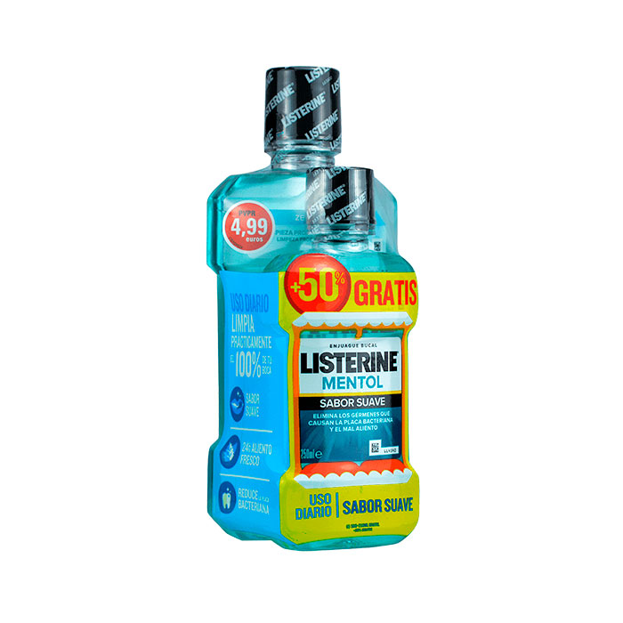Listerine Mentol Suave Zero Alcohol 500ml + 250ml