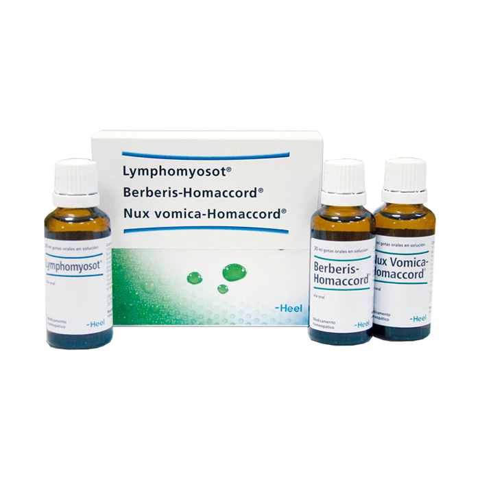 Heel Kit Detox Lymphomyosot N 30ml + Berberis Homaccord 30ml + Nux Vomica Homaccord 30ml