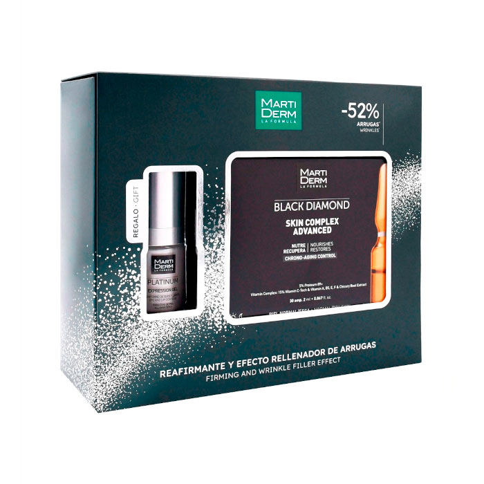 Martiderm Pack Black Diamond Skin Complex Advanced 30 Ampollas + Platinum Expression Gel 15ml
