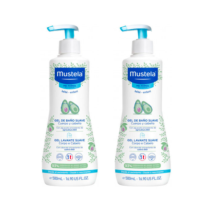 Mustela Gel de Baño Suave Duplo 500ml+500ml