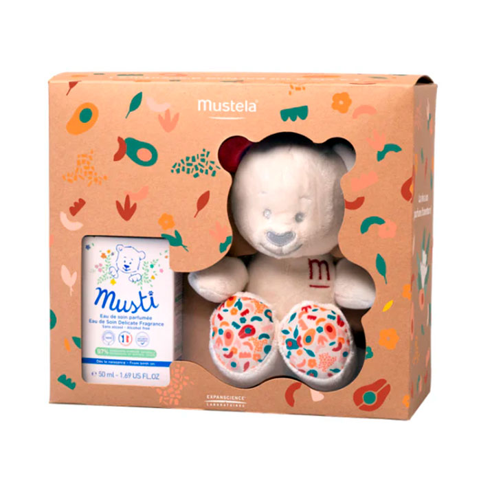 Mustela Pack Musti Agua de Colonia 50ml + Osito Peluche Terracota