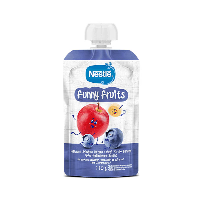 Nestlé Funny Fruits Bolsita Puré Manzana Arándano Plátano 110g