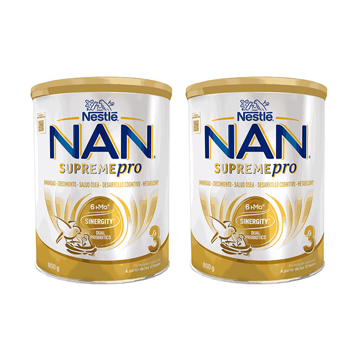 Nestlé Nan Supreme Pro 3 Leche Crecimiento Duplo 800g + 800g