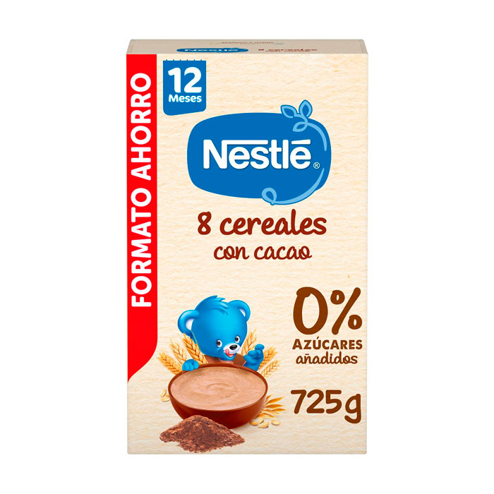 Nestlé Papilla 8 Cereales con Cacao 725g