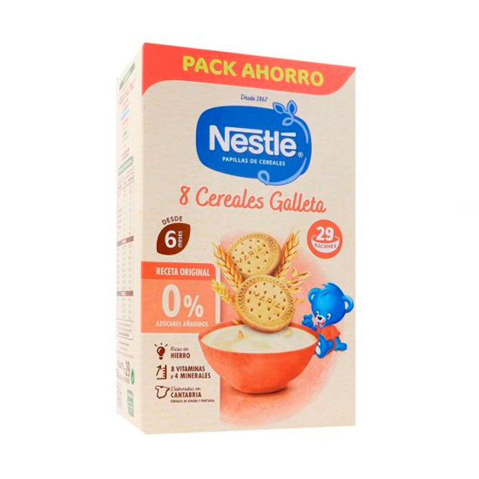 Nestlé Papilla 8 Cereales con Galleta María 725g