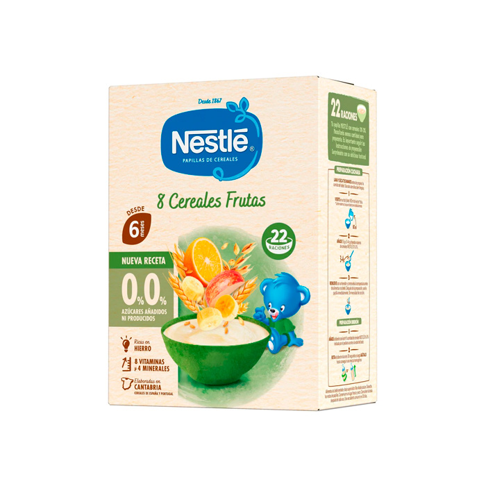 Nestlé Papillas 8 Cereales Frutas 330g