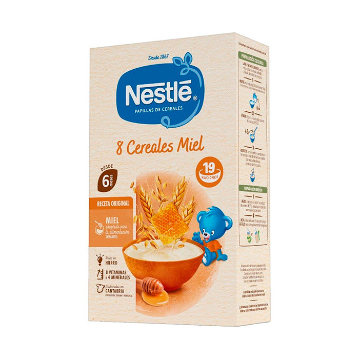 Nestlé Papillas 8 Cereales Miel 475g 