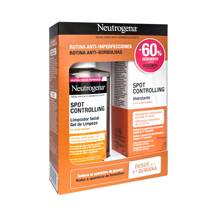 Neutrogena Spot Controlling Hidratante Oil Free 50ml + Limpiador Facial 200ml