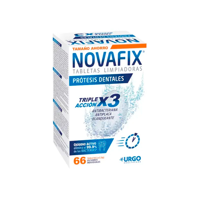 Novafix Tabletas Limpiadoras Triple Acción 66 Unidades